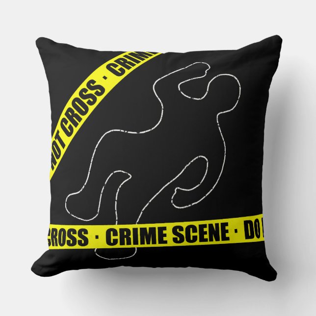 Funny Crime Scene Kudde (Framsida)
