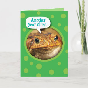 Funny Croaking Toad Birthday Hälsning Kort