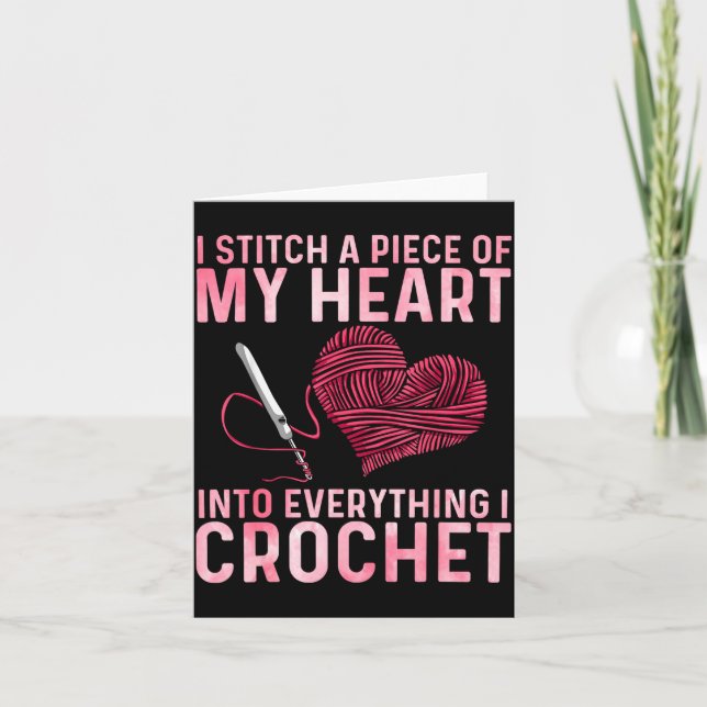 Funny Crochet Design For Men Women Crocheting Croc Kort (Framsida)