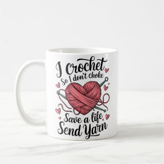 Funny Crochet Yarn Crafting Humor Knitting Tee Kaffemugg
