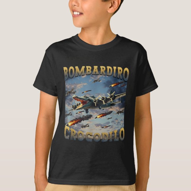 Funny Crokodile Meme Bombardiro Crokodilo Funny Br T Shirt (Framsida)
