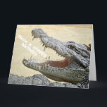 Funny Crokodile Reptile - Lycklig Snappy Birthday Kort<br><div class="desc">Den här designen har en rolig bild av en krokodil! Perfekt för speciella tillfällen som födelsedagar,  årsdagar och annat. Om du vill anpassa designen genom att ändra meddelandet eller teckensnittet osv. klickar du på "Redigera design".</div>