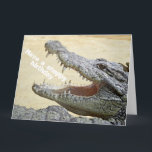 Funny Crokodile Reptile - Lycklig Snappy Birthday Kort<br><div class="desc">Den här designen har en rolig bild av en krokodil! Perfekt för speciella tillfällen som födelsedagar,  årsdagar och annat. Om du vill anpassa designen genom att ändra meddelandet eller teckensnittet osv. klickar du på "Redigera design".</div>