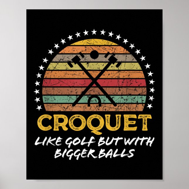 Funny Croquet Joke Big Quote Graphic Poster (Framsidan)