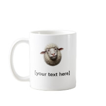 Funny Cross-Eyed Sheep Mug with Custom Text – Cute