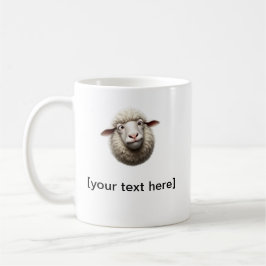 Funny Cross-Eyed Sheep Mug with Custom Text – Cute Kaffemugg