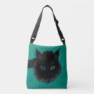Funny Crossbody Bag med svart katt - Anpassade Axelväska