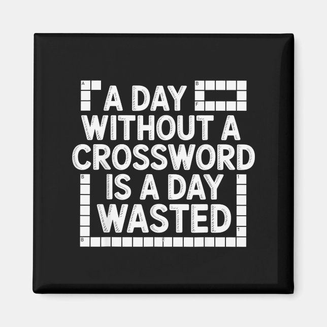 Funny Crossword Puzzle Word Game Nerd  Magnet (Framsidan)