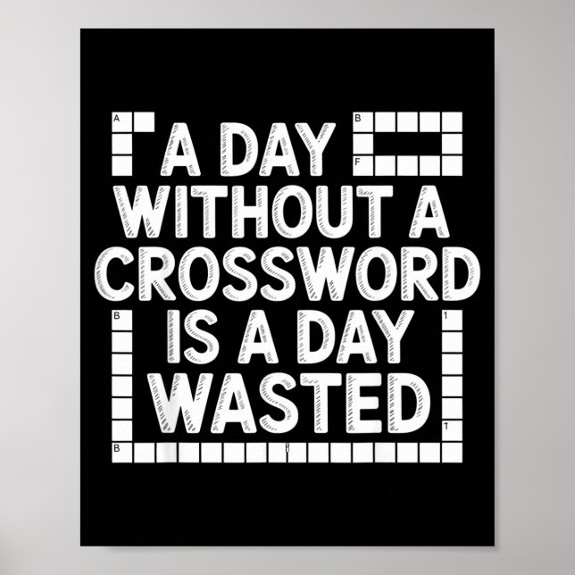 Funny Crossword Puzzle Word Game Nerd  Poster (Framsidan)