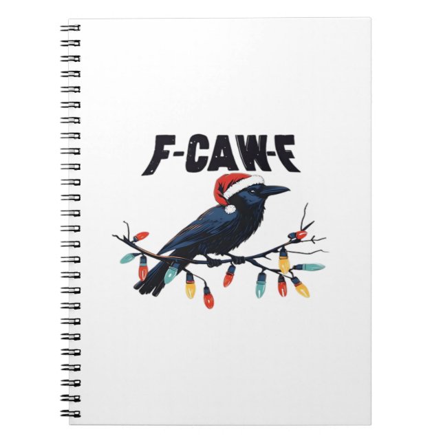 Funny Crow Christmas Classic Retro Design Anteckningsbok (Framsidan)