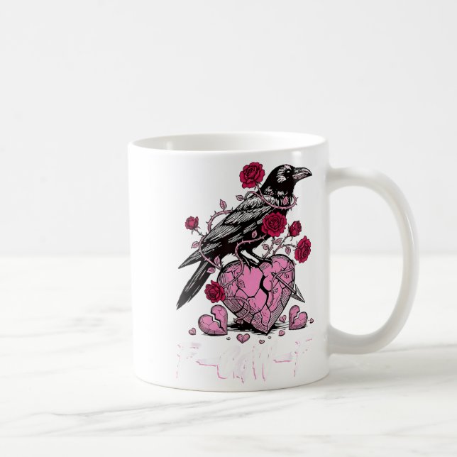 Funny Crow F-caw-f Valentines Day Black Bird Fcawf Kaffemugg (Höger)