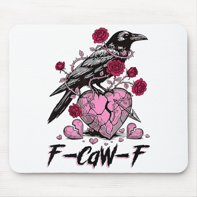Funny Crow F-caw-f Valentines Day Black Bird Fcawf Musmatta (Framsidan)