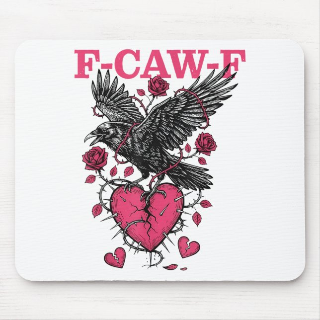 Funny Crow F-caw-f Valentines Day Black Bird Fcawf Musmatta (Framsidan)