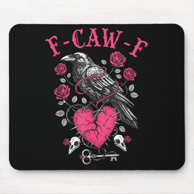 Funny Crow F-caw-f Valentines Day Black Bird Fcawf Musmatta (Framsidan)
