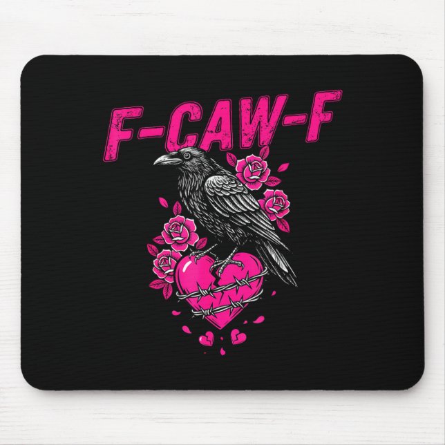 Funny Crow F-caw-f Valentines Day Black Bird Fcawf Musmatta (Framsidan)