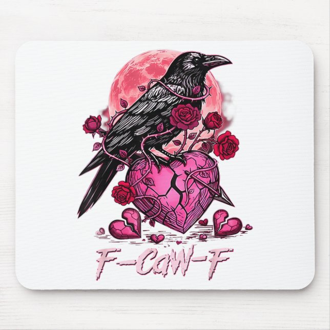 Funny Crow F-caw-f Valentines Day Black Bird Fcawf Musmatta (Framsidan)