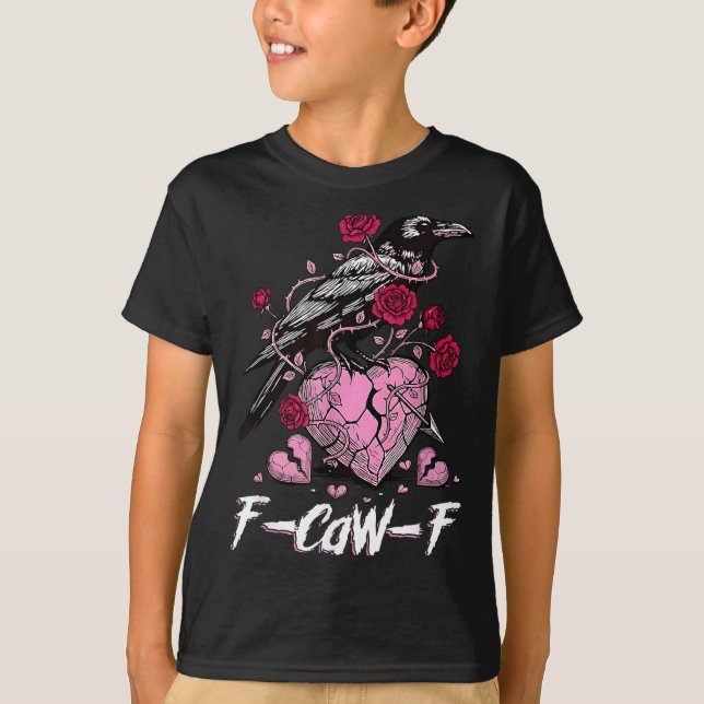 Funny Crow F-caw-f Valentines Day Black Bird Fcawf T Shirt (Framsida)