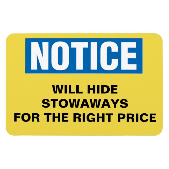 Funny Cruise Cabin Door - Gömmer Stowaways Magnet (Horisontell)