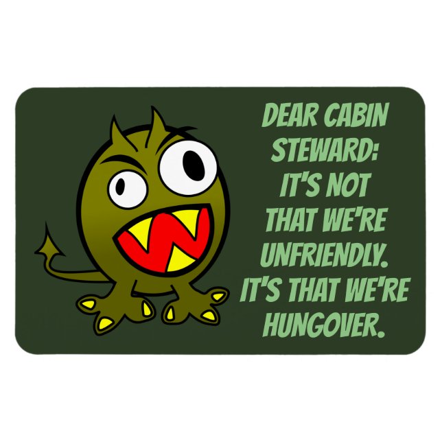 Funny Cruise Cabin Door Hungover Magnet (Horisontell)