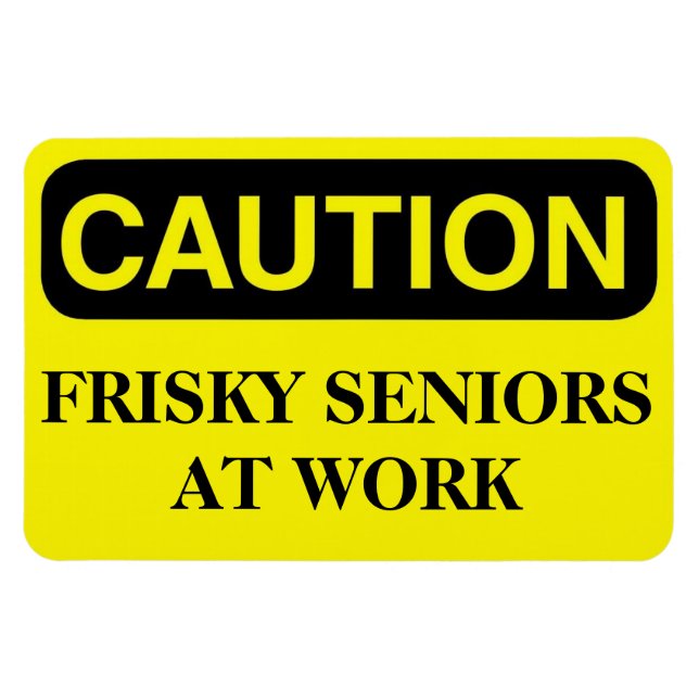 Funny Cruise Cabin Door Magnet - Frisky Seniors (Horisontell)