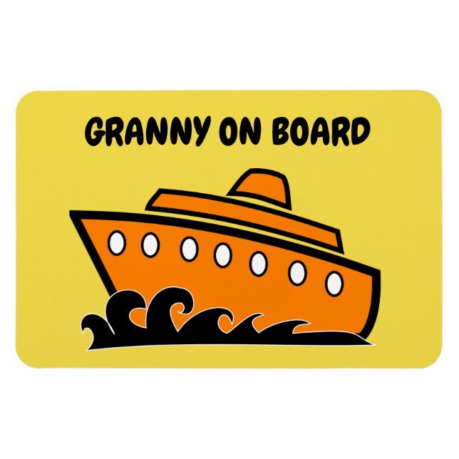Funny Cruise Cabin Door Magnet - Granny on Board (Horisontell)