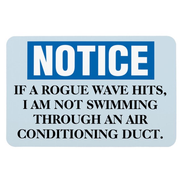Funny Cruise Cabin Door Magnet - Rogue Wave (Horisontell)