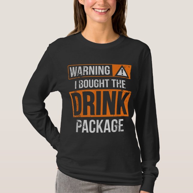 Funny Cruise Frakt Caribbean Vacation Drink Paket T Shirt (Framsida)