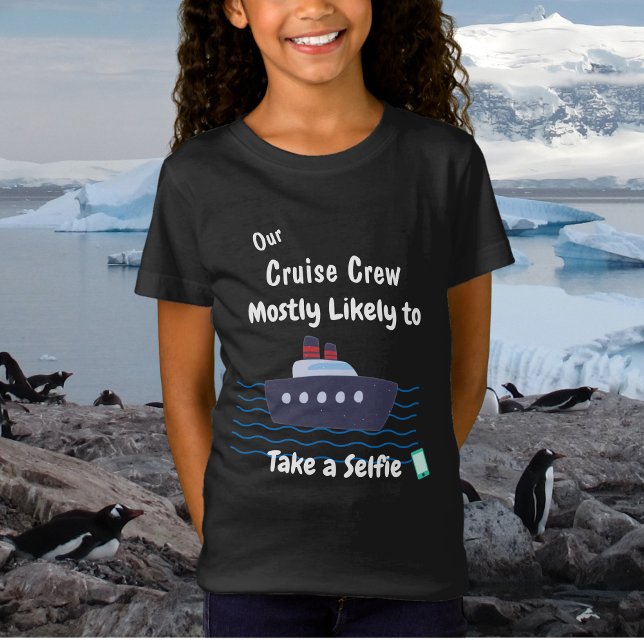  Funny Cruise Kids Take Selfie Personalize  T Shirt (Customize front of shirt)