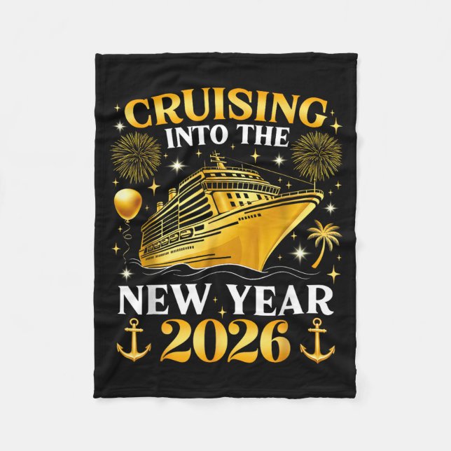 Funny Cruising Into 2026 New Year Matching Family  Fleecefilt (Framsidan)