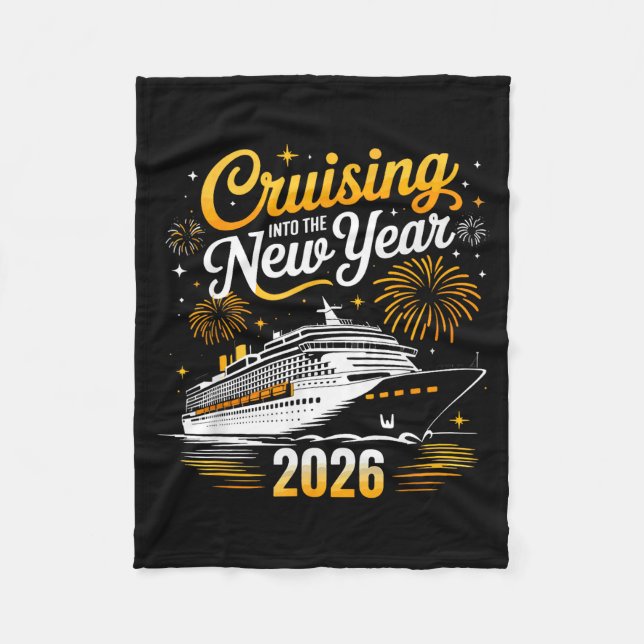 Funny Cruising Into 2026 New Year Matching Family  Fleecefilt (Framsidan)