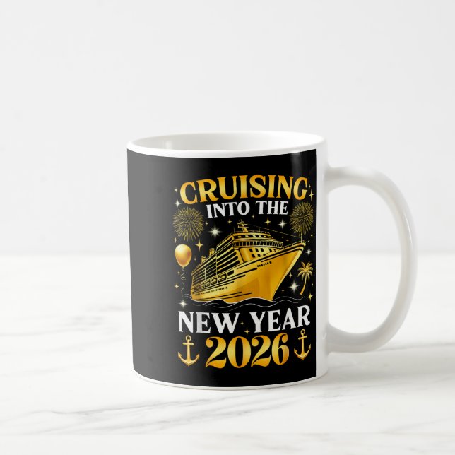 Funny Cruising Into 2026 New Year Matching Family  Kaffemugg (Höger)