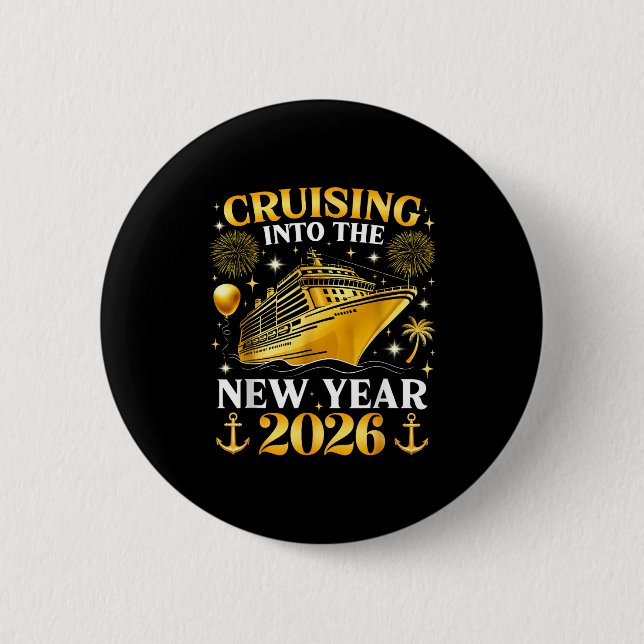 Funny Cruising Into 2026 New Year Matching Family  Knapp (Framsida)