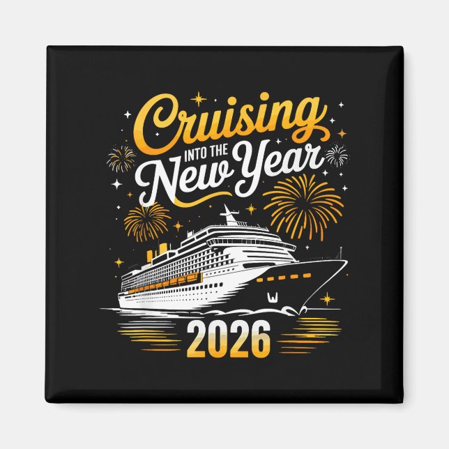 Funny Cruising Into 2026 New Year Matching Family  Magnet (Framsidan)