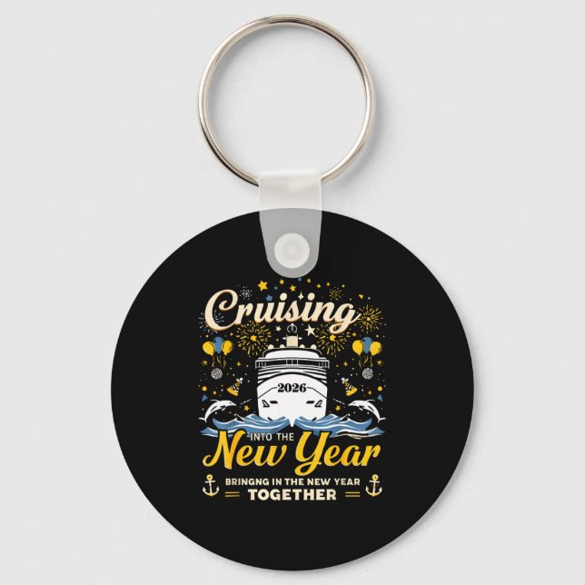 Funny Cruising Into 2026 New Year Matching Family  Nyckelring (Framsida)
