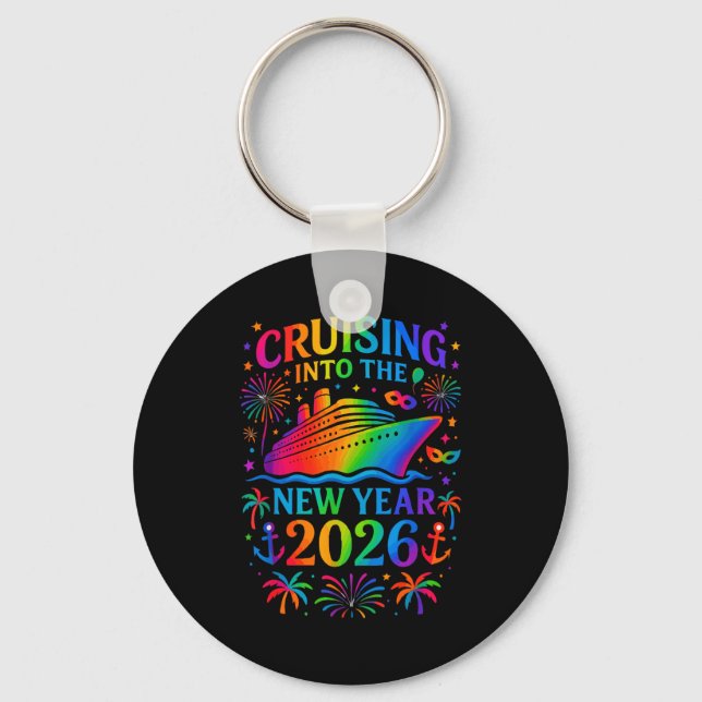 Funny Cruising Into 2026 New Year Ship Vacation Fa Nyckelring (Framsida)