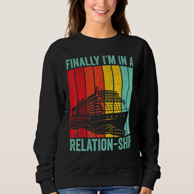 Funny Cruising Retro Finally I'm In A Relation-Shi T Shirt (Framsida)