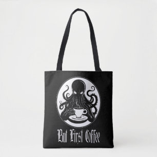 Funny Cthulhu - men första kaffe Tygkasse