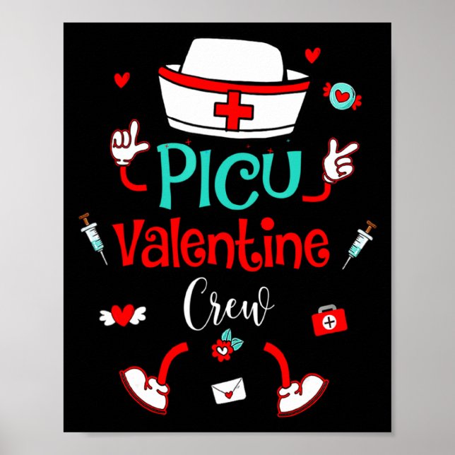 Funny Cu Valentines Day Nurse Crew Family Group  Poster (Framsidan)