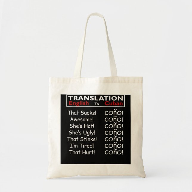 Funny Cuban Spain Cono Bilingual Slang T Tygkasse (Framsidan)