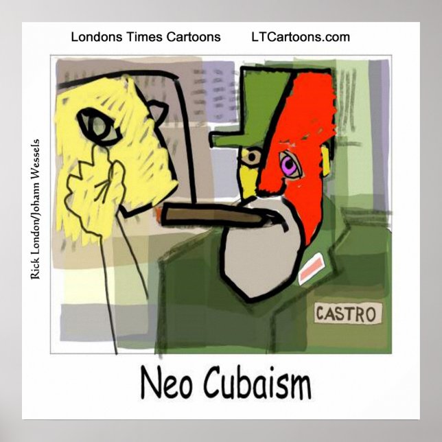 Funny Cubist Art Castro Poster (Framsidan)
