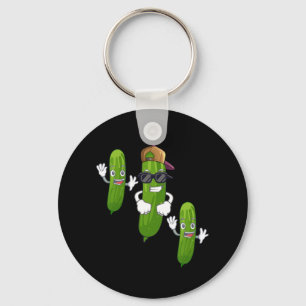 Funny Cucumber Pickle Dancing Food Nyckelring