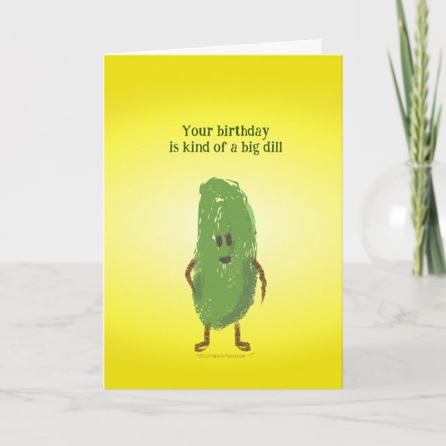 Funny Cucumber Pun Birthday for Gardener eller Veg Kort (Framsida)