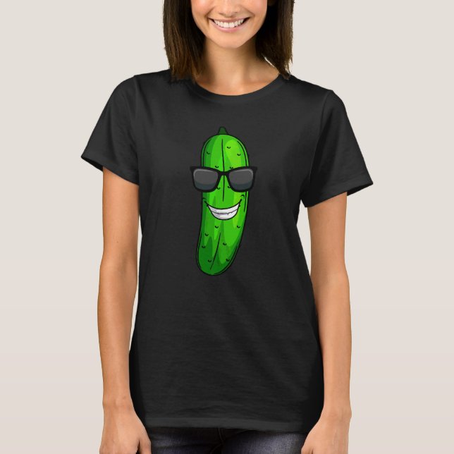 Funny Cucumber Sunglass Vegetable T Shirt (Framsida)