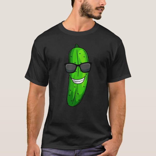 Funny Cucumber Sunglass Vegetable T Shirt (Framsida)
