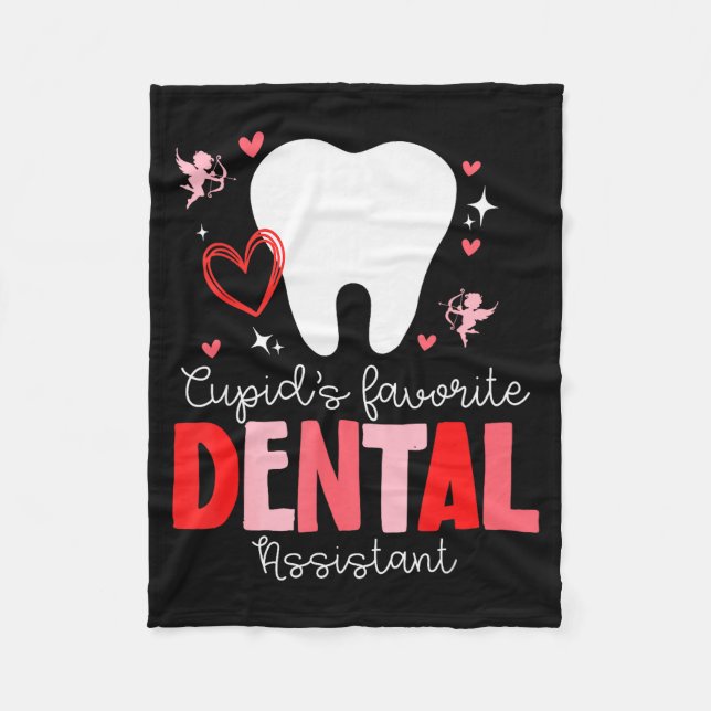Funny Cupids Favorite Dental Istant Valentines Day Fleecefilt (Framsidan)