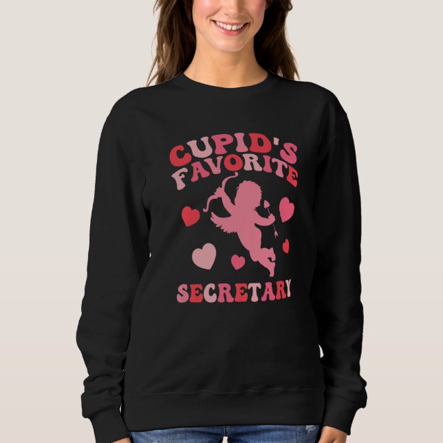 Funny Cupid's Favorite Secretary Valentine's Day P T Shirt (Framsida)