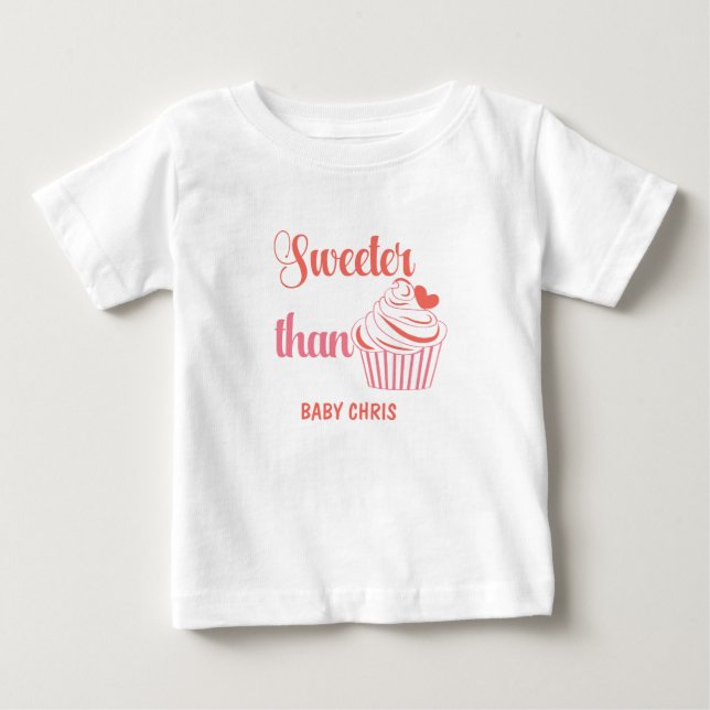 Funny Cupkakaote Röd Rosa White T Shirt (Framsida)