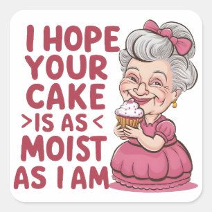 Funny Cuptårta Baking Grandma Quotes Cuptårta Älsk Fyrkantigt Klistermärke