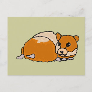 Funny Curled up Hamster Tecknad Vykort
