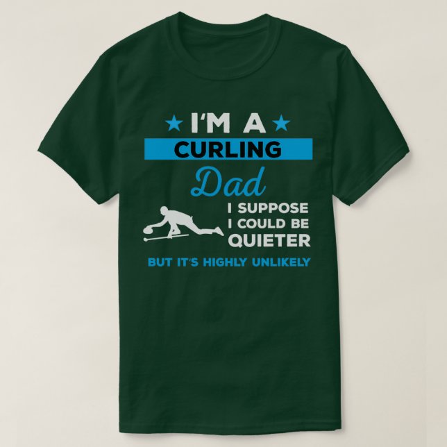Funny Curling Pappa Gift T Shirt (Design framsida)